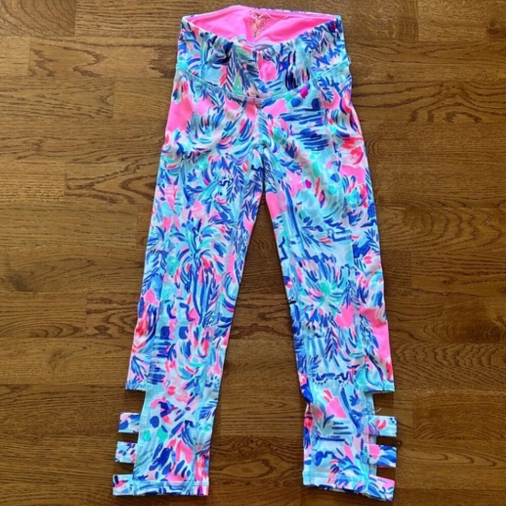 LILLY PULITZER Legging Luxletic Crop Weekender Cabana Cocktail Pink Cutout xxs